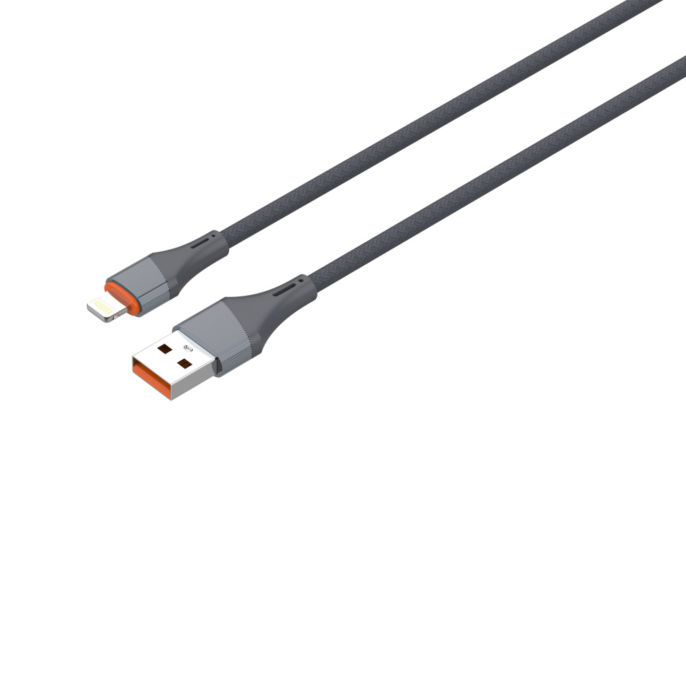 LDNIO кабель Lightning - USB, 2 м, LS632, серый, нейлон