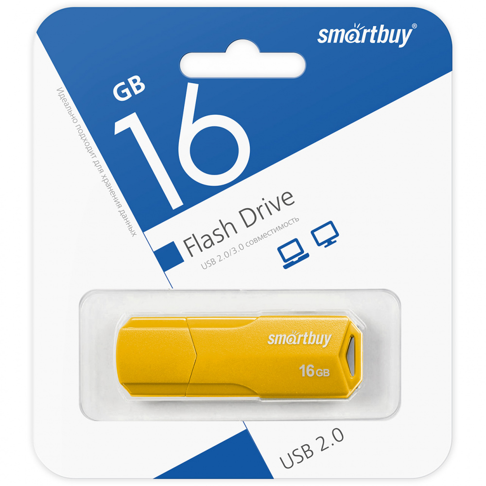 Smartbuy USB 2.0 Flash 16 Gb Clue (Yellow)