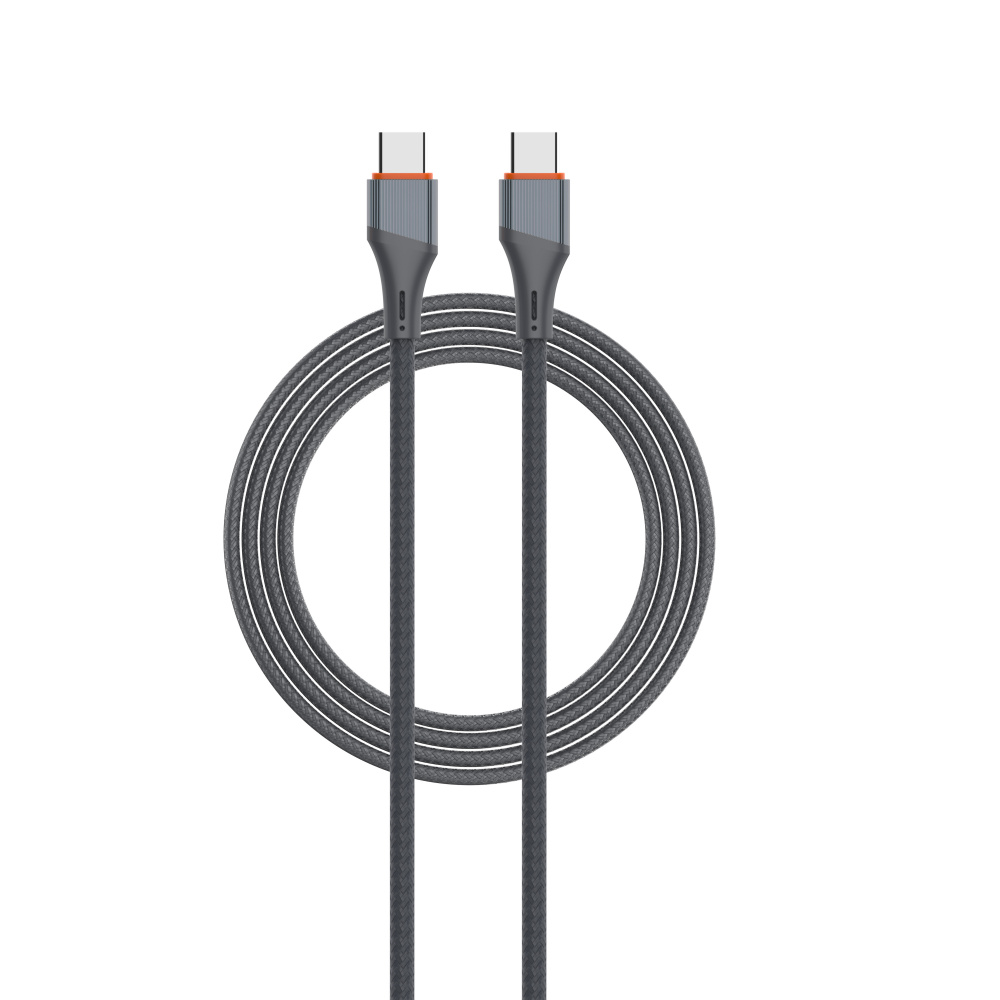 LDNIO кабель Type-C - Type-C, 2 м, LC632С, серый, нейлон