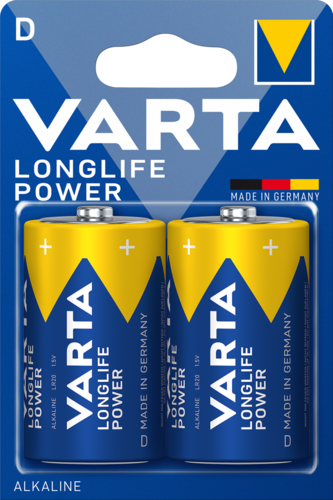 ЭП LR20, Varta Longlife Power, алкалин, блистер, (упаковка 2/20)