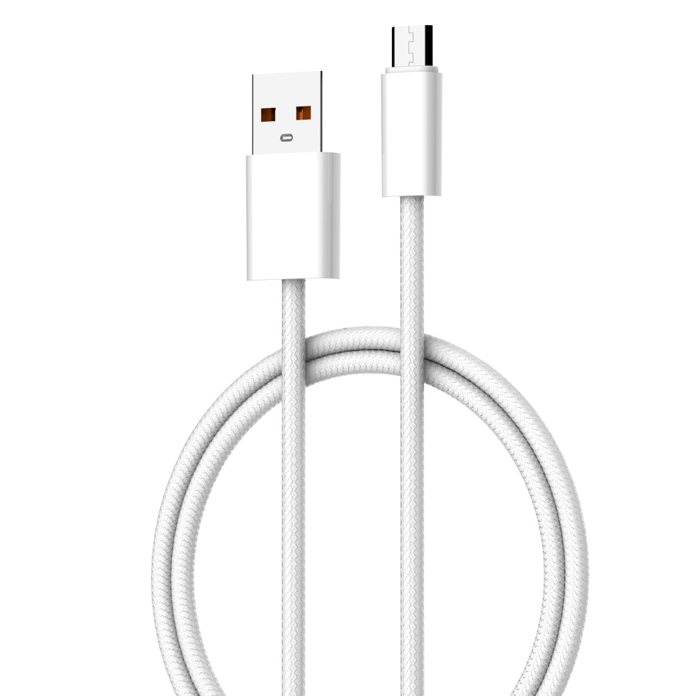 LDNIO кабель micro USB, 1 м, LS901, белый, тканевая оплетка