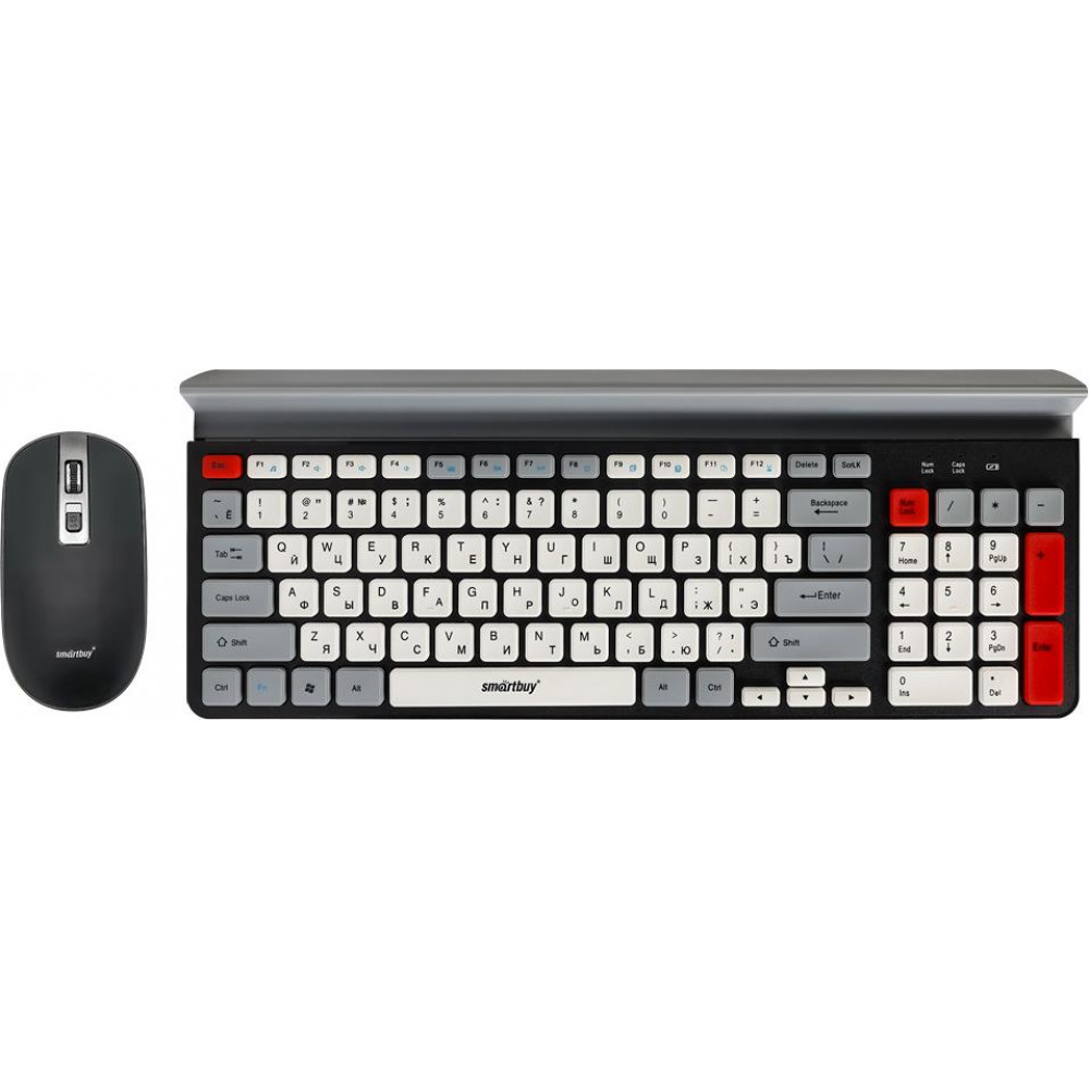 Smartbuy комплект беспроводная клавиатура+мышь 201359AG, черный/серый/белый