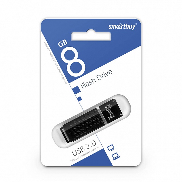 Smartbuy USB 2.0 Flash 8 Gb Quartz (Black)