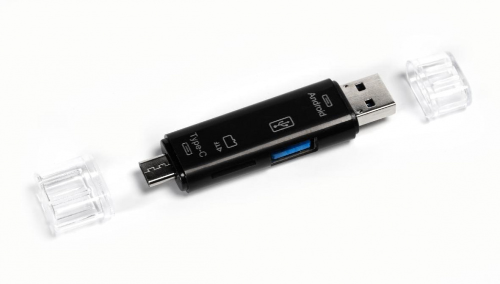 Smartbuy Card Reader - конвертер USB 2.0 (SBR-801-S), универсальный USB/OTG/MicroSD/Type-C/MicroUSB