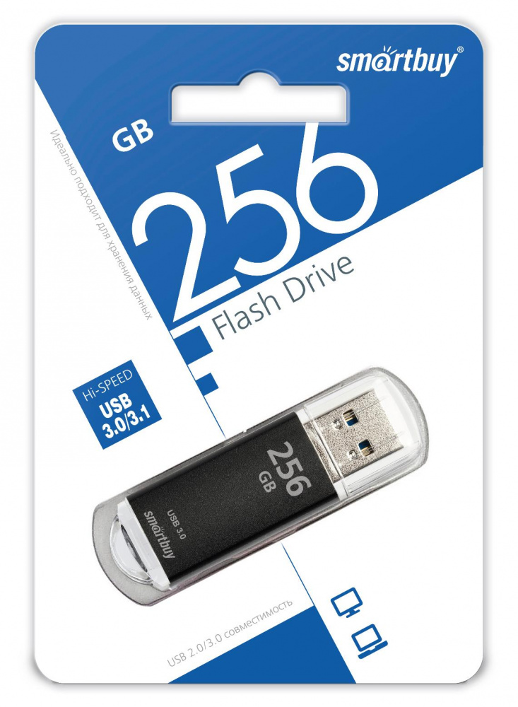 Smartbuy USB 3.1 Flash 256 Gb V-Cut (Black)