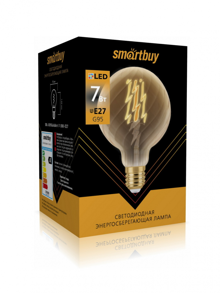 Светодиодная (LED) Лампа ART Smartbuy G95GoldArt-7W/3000/E27/40