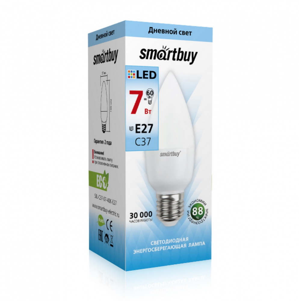 Светодиодная (LED) Лампа Smartbuy-C37-07W/4000/E27