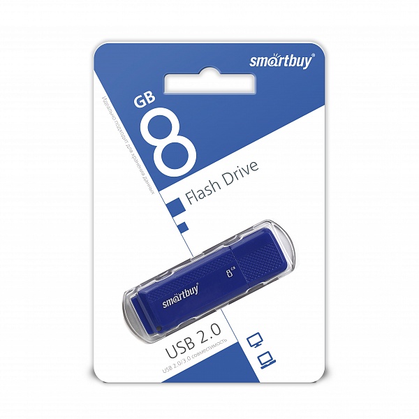 Smartbuy USB 2.0 Flash 8 Gb Dock (Blue)