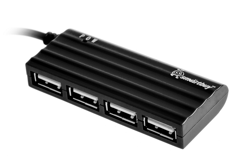 Smartbuy USB-Хаб 2.0, 4 порта (SBHA-6810-K), черный