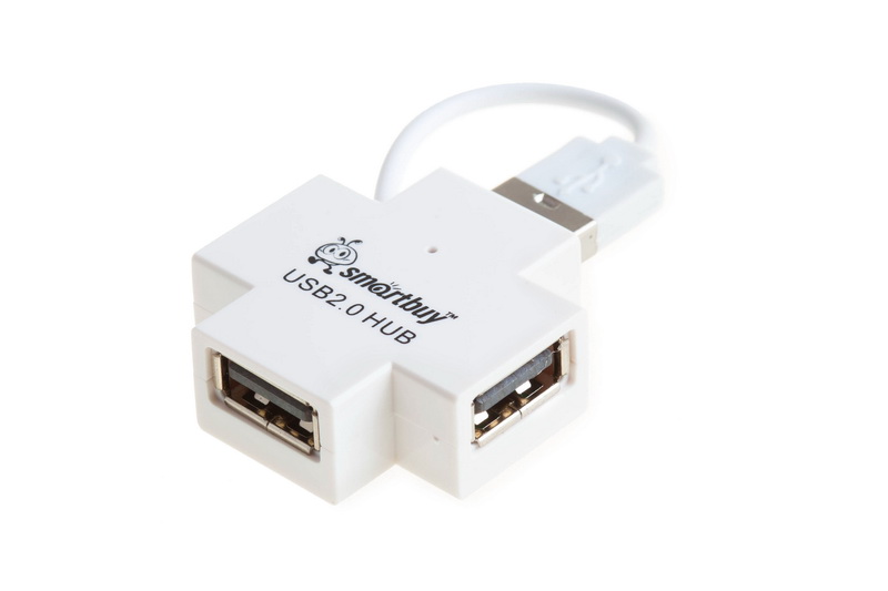 Smartbuy USB-Хаб 2.0, 4 порта (SBHA-6900-W), белый