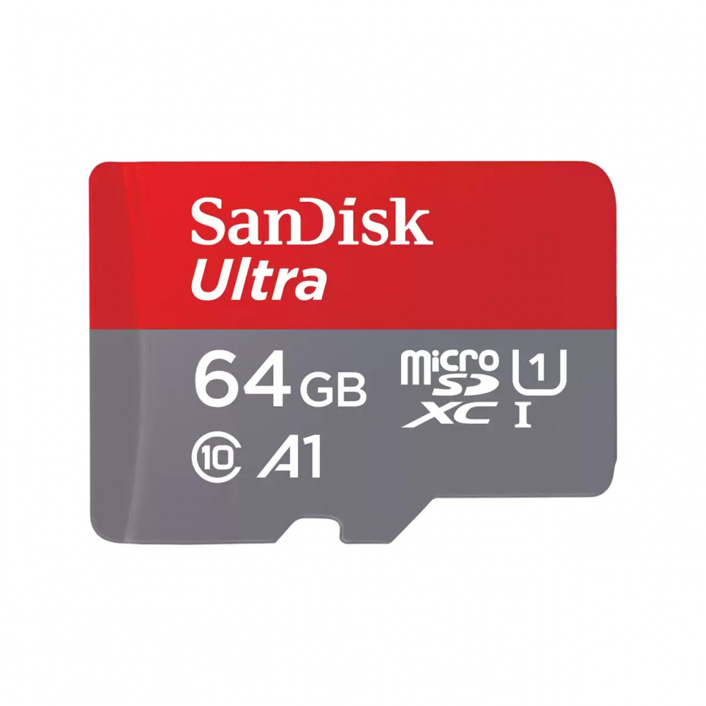 SanDisk карта памяти MicroSDHC 64 Gb Class10, Ultra, UHS-I, A1, 140 Mb/s, без адаптера