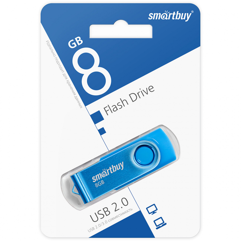 Smartbuy USB 2.0 Flash 8 Gb Twist (Blue)