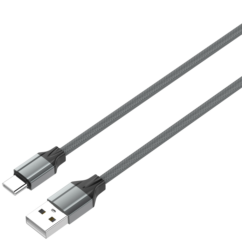 LDNIO кабель Type-C - USB, 2 м, LS442, серый, TPE