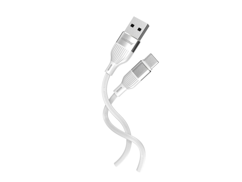 Smartbuy кабель Type-C - USB, 1 м, S72, белый, силикон