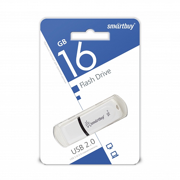 Smartbuy USB 2.0 Flash 16 Gb Paean (White)