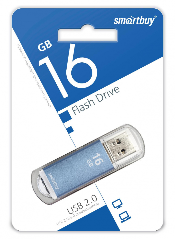 Smartbuy USB 2.0 Flash 16 Gb V-Cut (Blue)