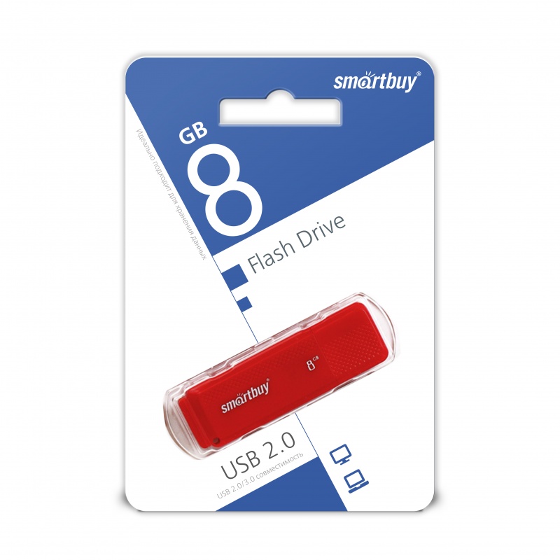 Smartbuy USB 2.0 Flash 8 Gb Dock (Red)