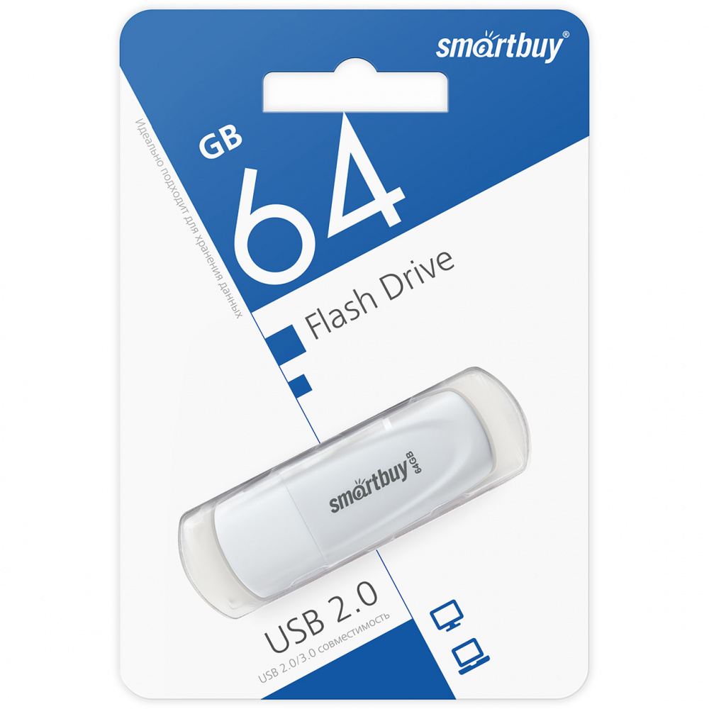 Smartbuy USB 2.0 Flash 64 Gb Scout (White)