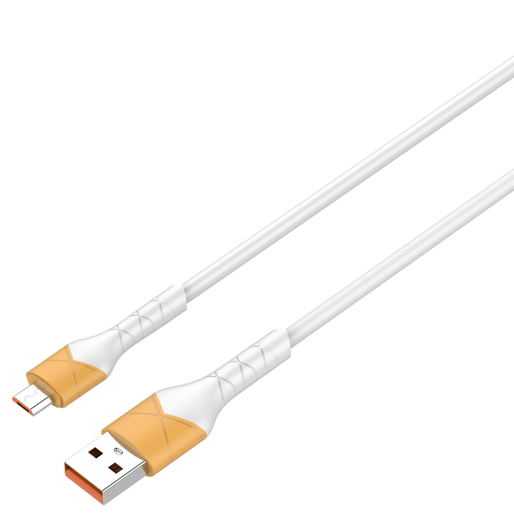 LDNIO кабель micro USB, 2 м, LS802, белый, силиконовый