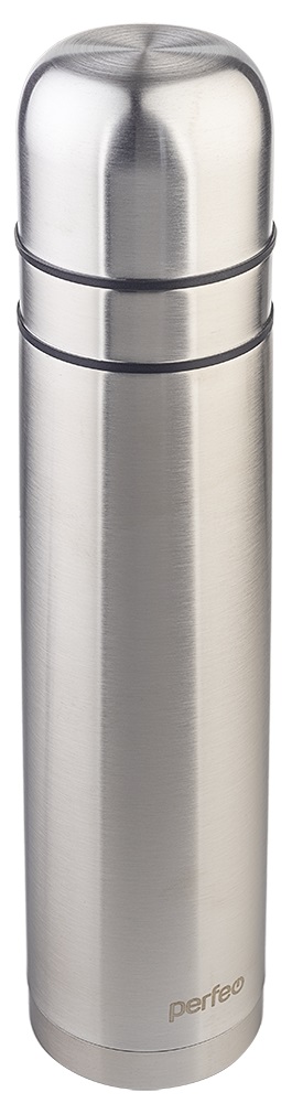 Perfeo термос для напитков с пробкой-кнопкой, сумкой, объем 1 л., нерж.сталь