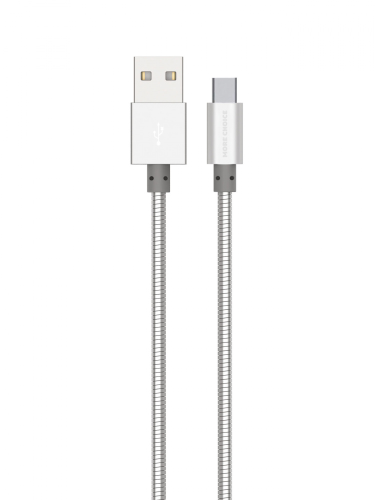 More Choice кабель Type-C - USB, 1 м, K31a, серебристый, металл