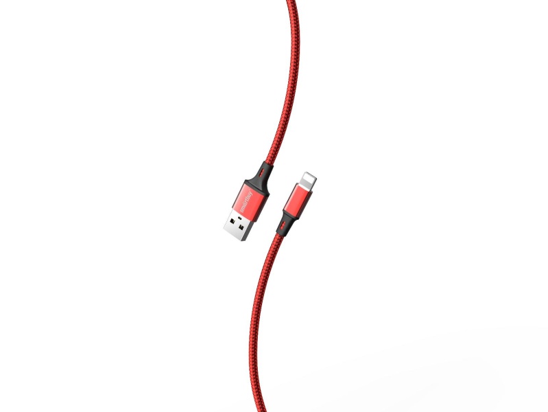 Smartbuy кабель Lightning - USB, 1 м, S14, красно/черный, нейлон