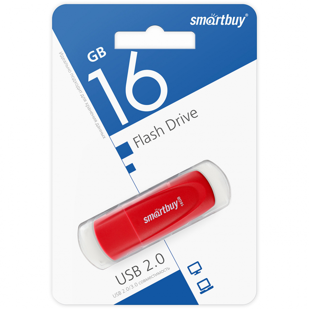 Smartbuy USB 2.0 Flash 16 Gb Scout (Red)
