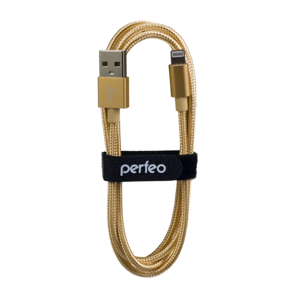 Perfeo кабель Lightning - USB, 3 м, I4308, золото, нейлон