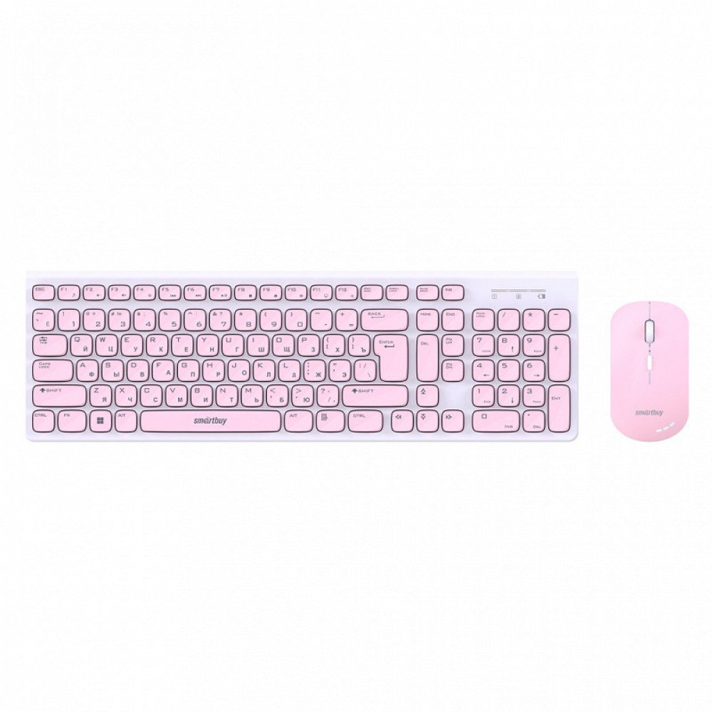 Smartbuy комплект беспроводная клавиатура+мышь 250288AG, бело-розовый
