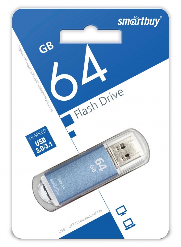 Smartbuy USB 3.1 Flash 64 Gb V-Cut (Blue)