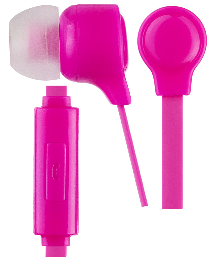 Perfeo наушники с микрофоном HANDY, внутриканальные, розовые