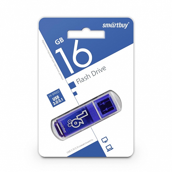 Smartbuy USB 3.1 Flash 16 Gb Glossy (Dark Blue)