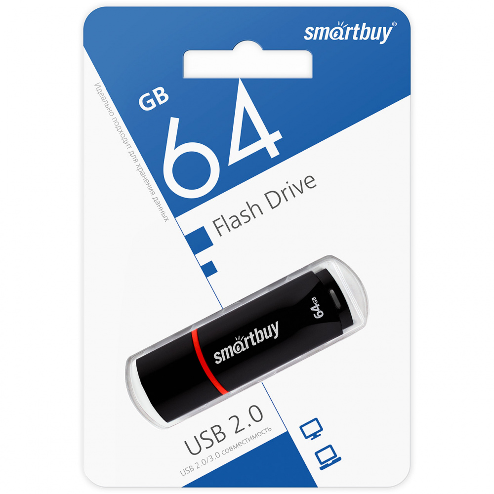 Smartbuy USB 2.0 Flash 64 Gb Crown (Black)