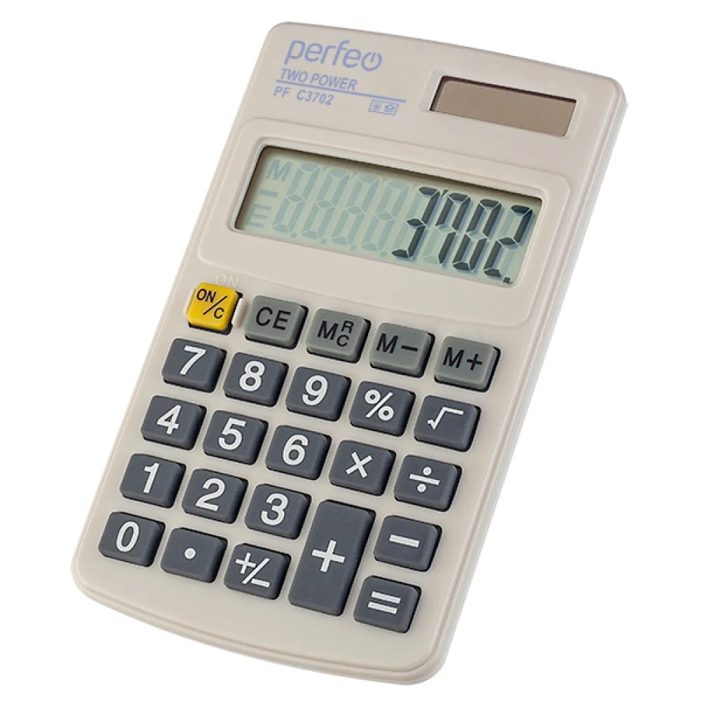 Perfeo калькулятор PF_С3702, карманный, 8-разр., белый