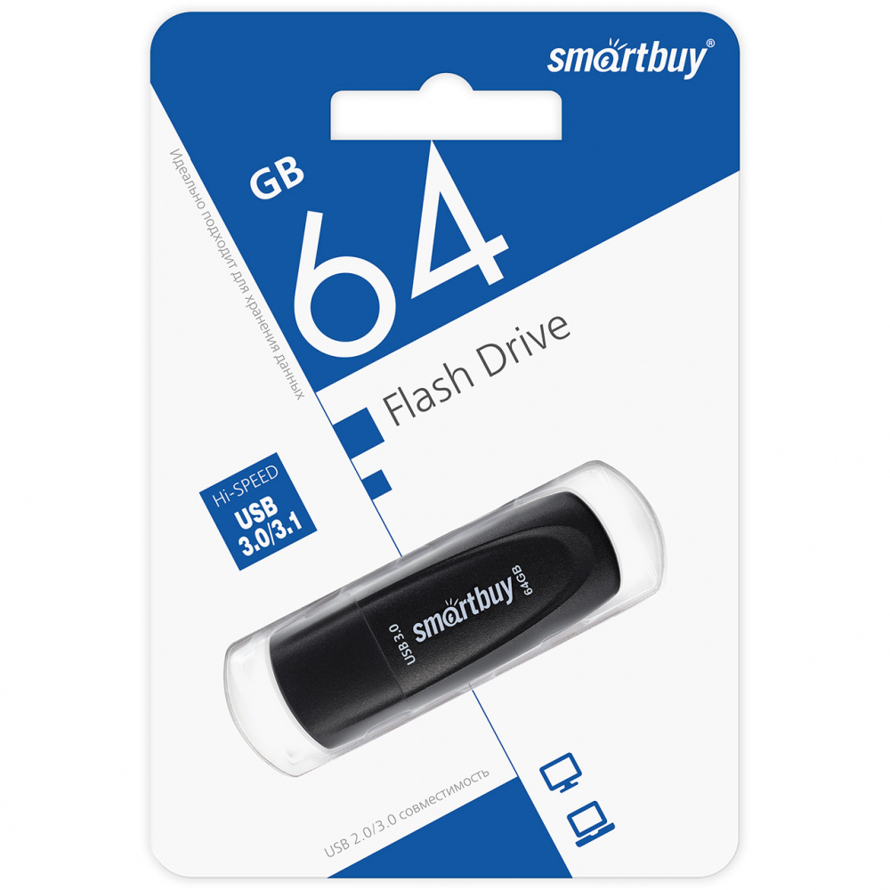 Smartbuy USB 3.1 Flash 64 Gb Scout (Black)