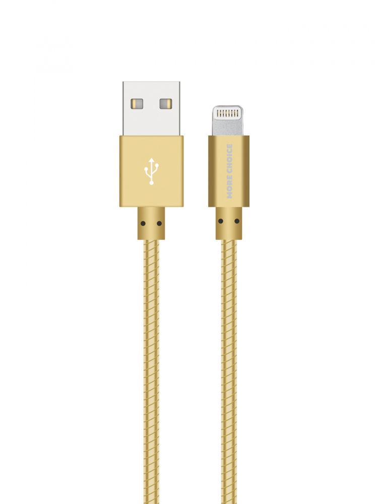 More Choice кабель Lightning - USB, 1 м, K31i, золотистый, металл