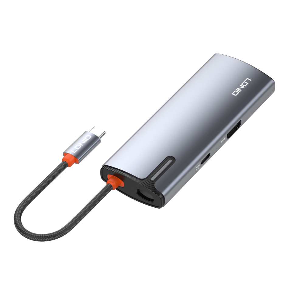 LDNIO USB-C Хаб 3.0, DS-15H, 5 в 1, серый