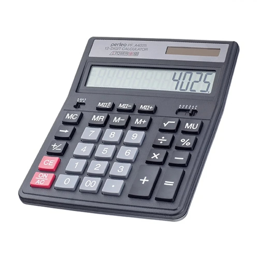 Perfeo калькулятор PF_A4025, бухгалтерский, 12-разр., черный
