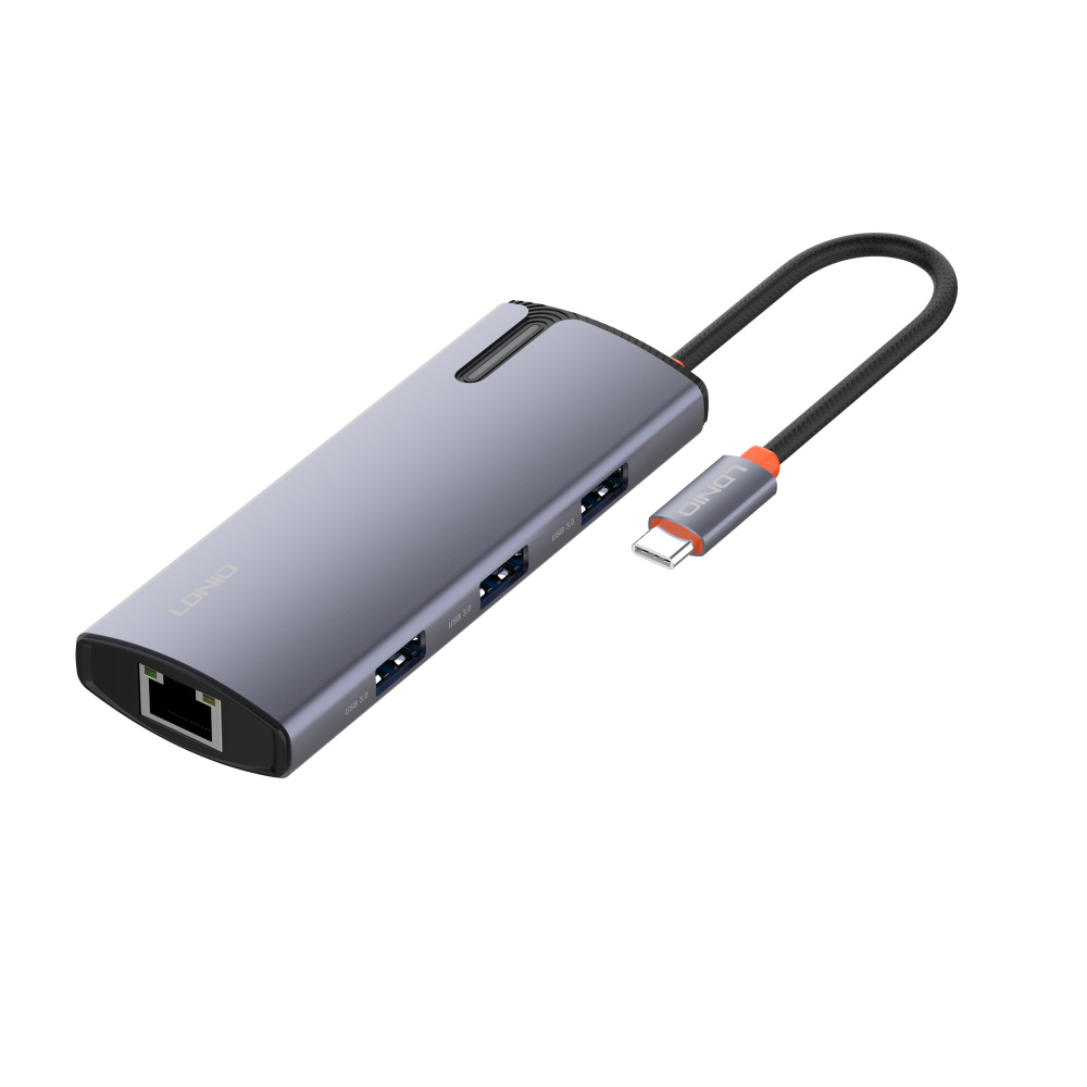 LDNIO USB-C Хаб 3.0, DS-16U, 6 в 1, серый