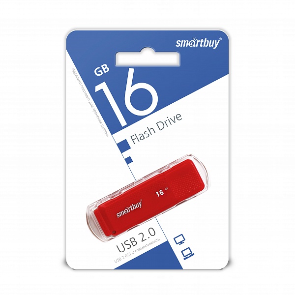 Smartbuy USB 2.0 Flash 16 Gb Dock (Red)