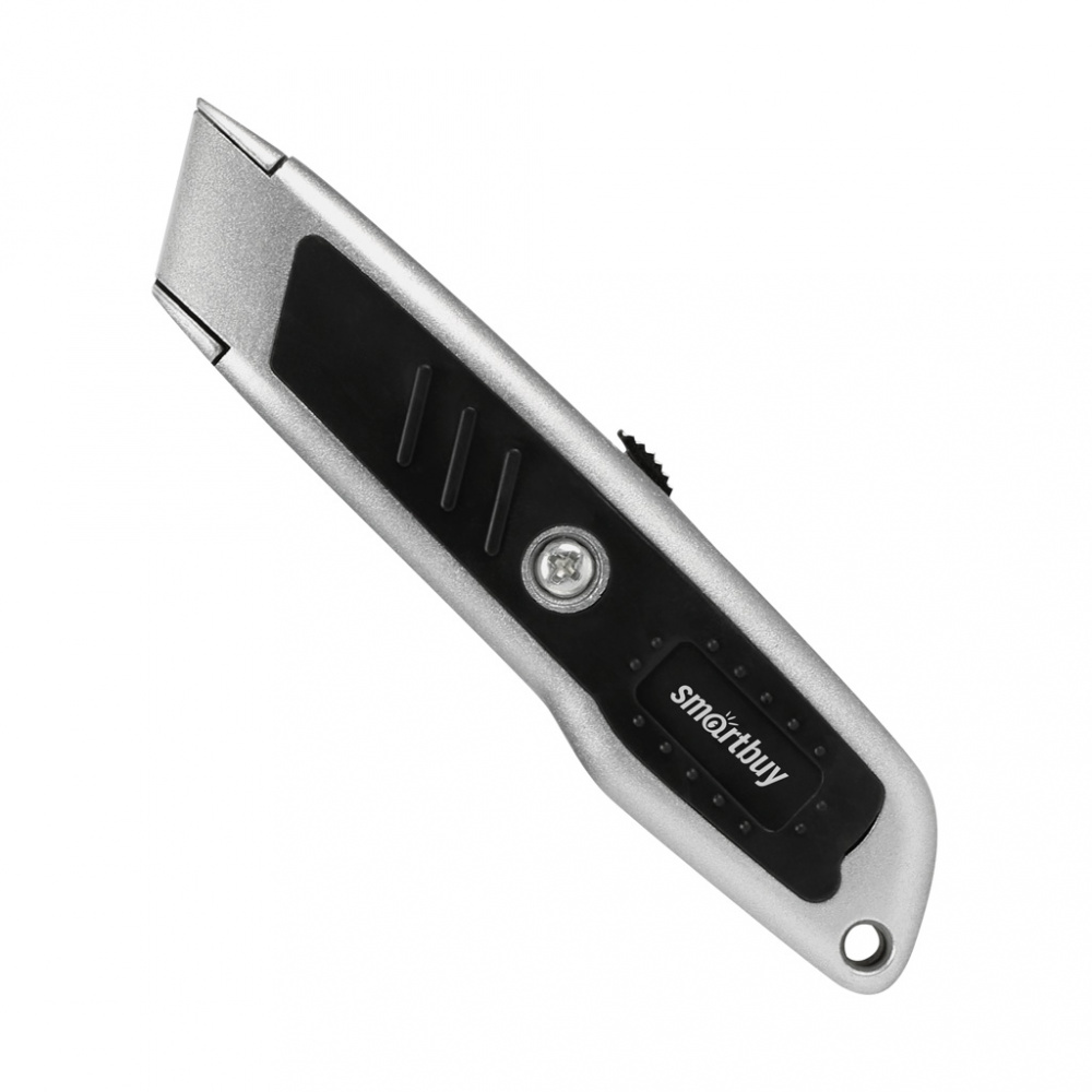Smartbuy нож строительный 18 мм, трапециевидное лезвие, прорезиненный стальной корпус
