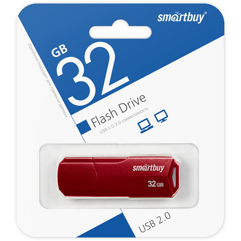 Smartbuy USB 2.0 Flash 32 Gb Clue (Burgundy)