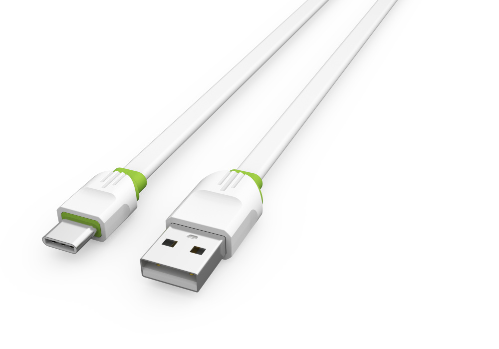 LDNIO кабель Type-C - USB, 2 м, LS35, белый, силикон