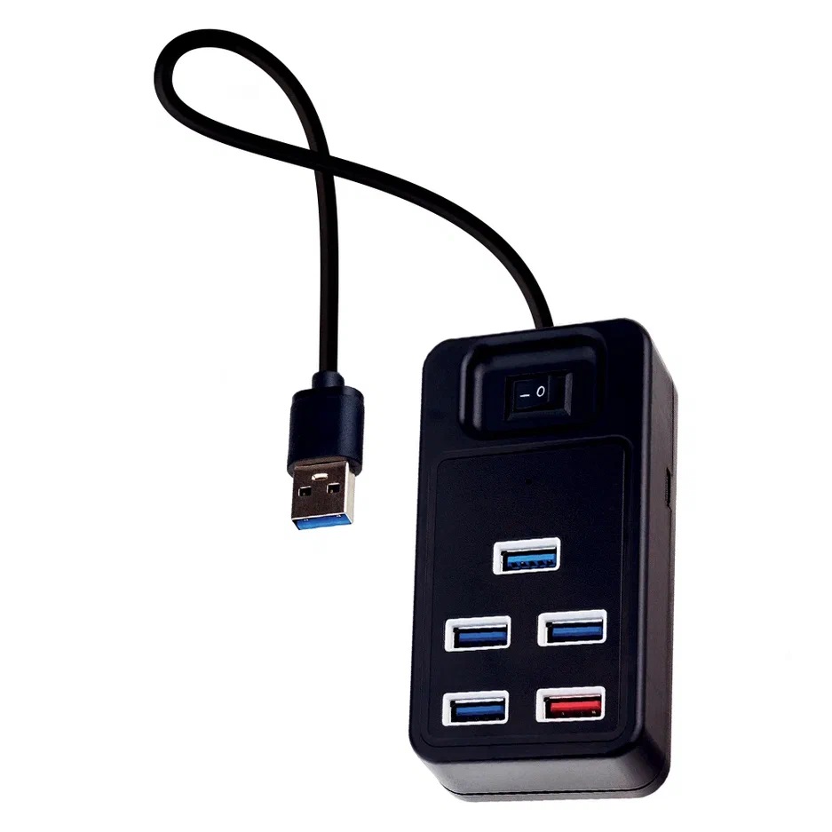 Perfeo USB-Хаб 2.0/3.0, 5 портов, 1 USB3.0 + 4 USB 2.0 (PF-H051 Black), черный