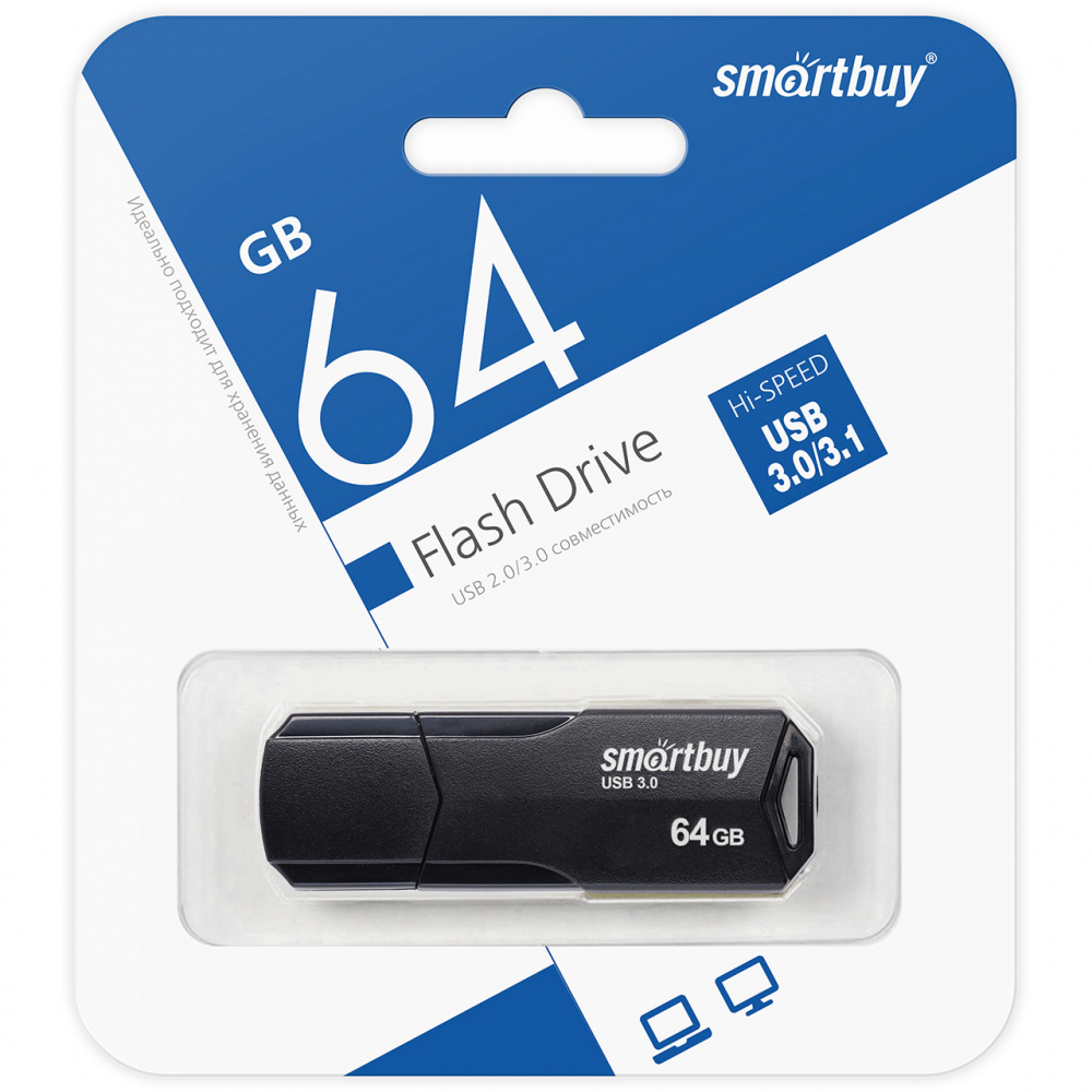 Smartbuy USB 3.1 Flash 64 Gb Clue (Black)
