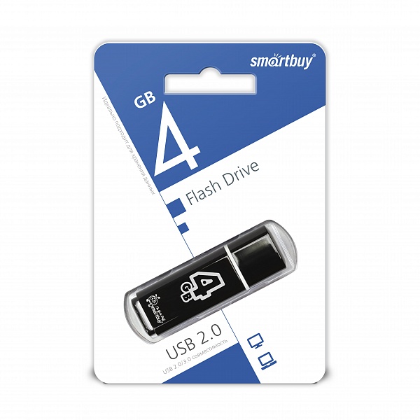 Smartbuy USB 2.0 Flash 4 Gb Glossy (Black)