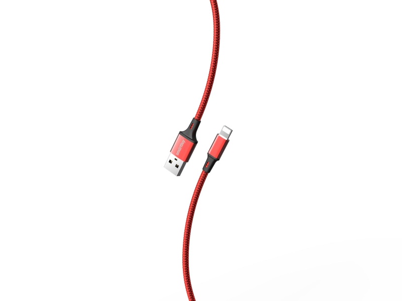 Smartbuy кабель Lightning - USB, 2 м, S14, красно/черный, нейлон