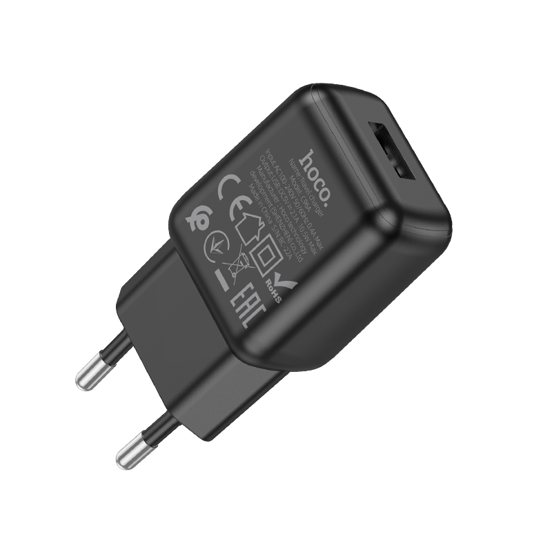 Hoco сетевое зарядное устройство C96A, 1 USB, 10,5W, черное