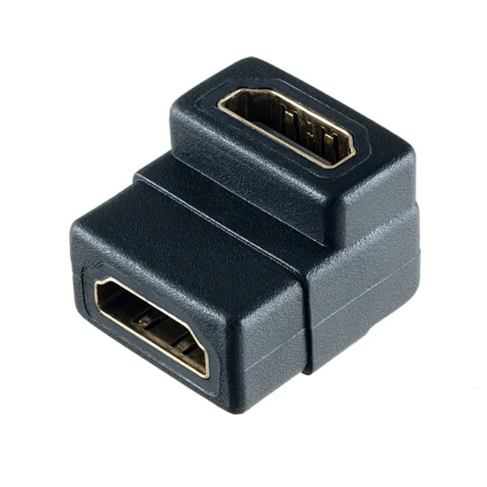 Переходник HDMI (розетка) - HDMI (розетка), угловой, Perfeo