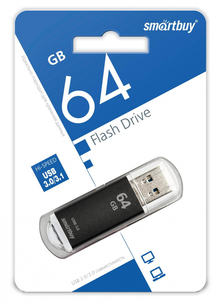 Smartbuy USB 3.1 Flash 64 Gb V-Cut (Black)